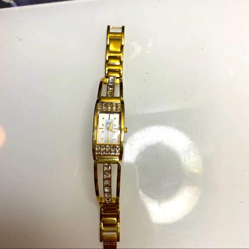 Relic gold toned stainless steel watch